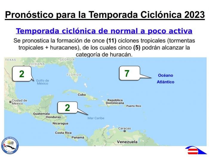 Instituto de Meteorología prevé la formación de 11 ciclones tropicales y 5 huracanes