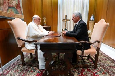 Díaz-Canel y el Papa Francisco sostuvieron un grato encuentro